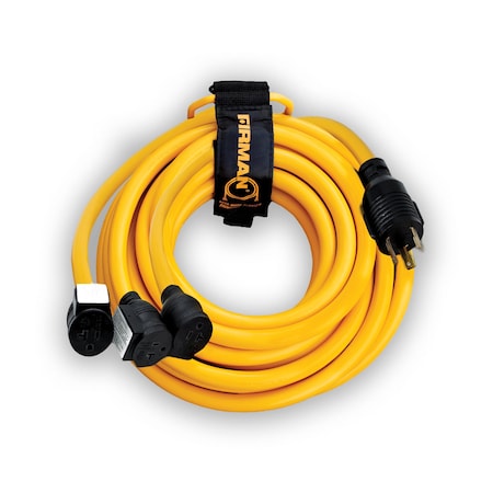 Firman 25' Heavy Duty L5-30P to 3 5-20R Power Cord With Storage Strap 1105